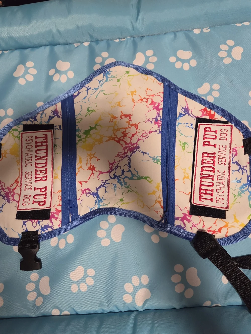Thunder Pup Psychiatric Service Dog Vest - Rainbow Marble